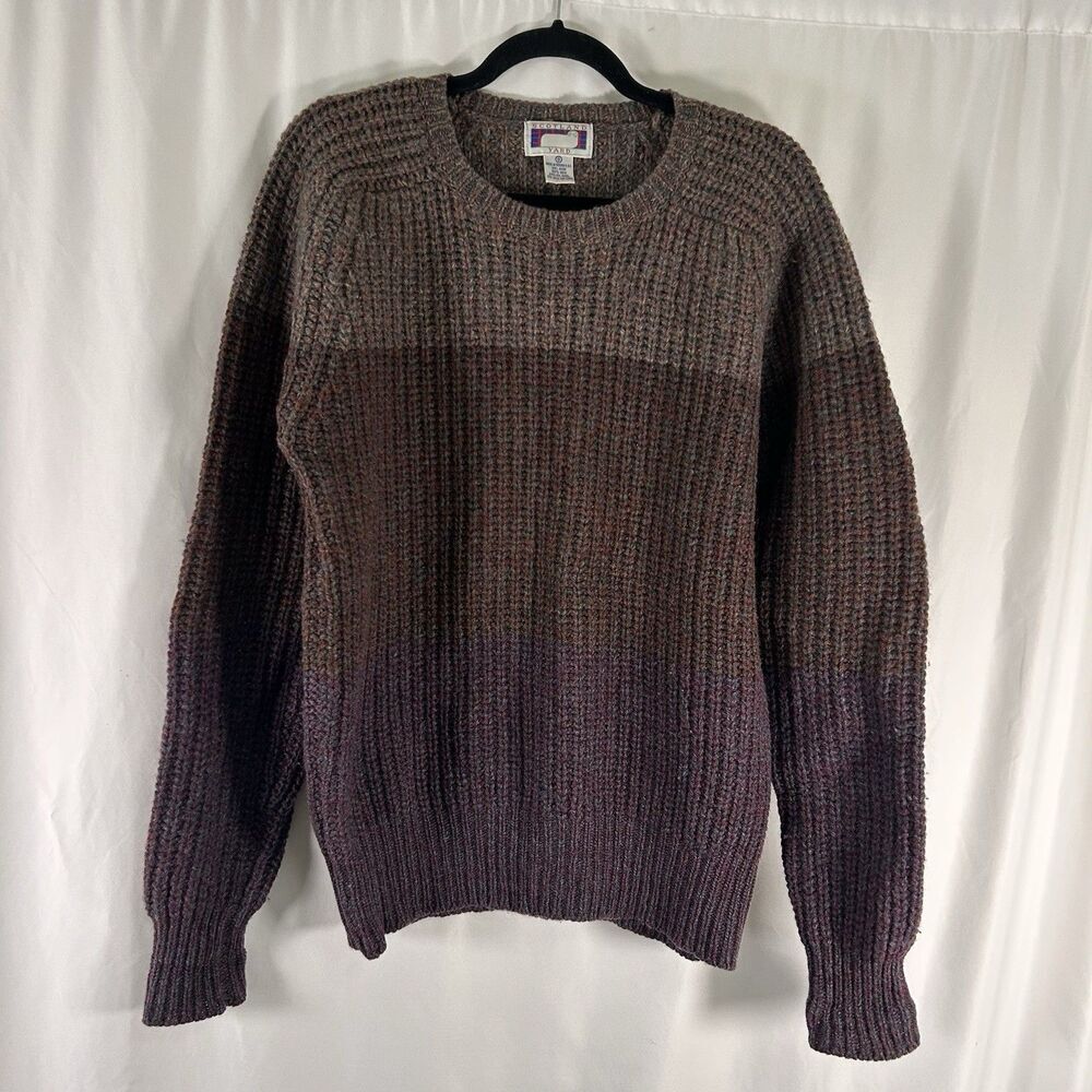 Scotland Yard New English Wool Sweater Men's Small Brown Knit Crew Neck Pullover